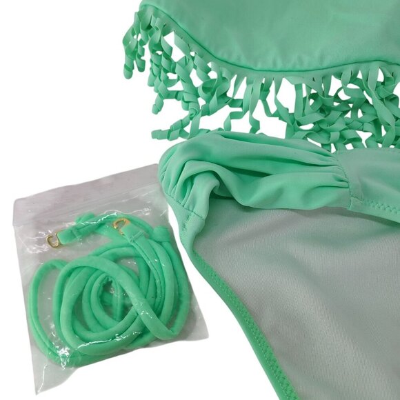 Victoria’s Secret Fringe Halter Bikini Womens Size small Adjustable Strap Padd - Picture 5 of 11